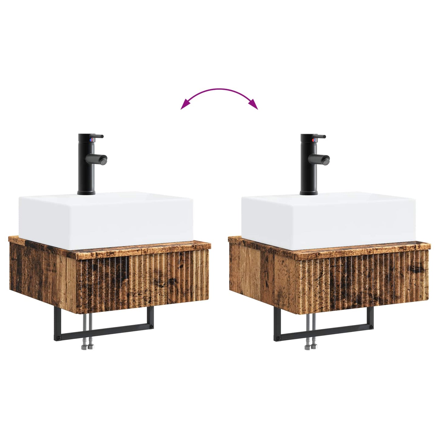 Lavabo da Parete Legno antico 40 x 41 x 39 cm | homemem39