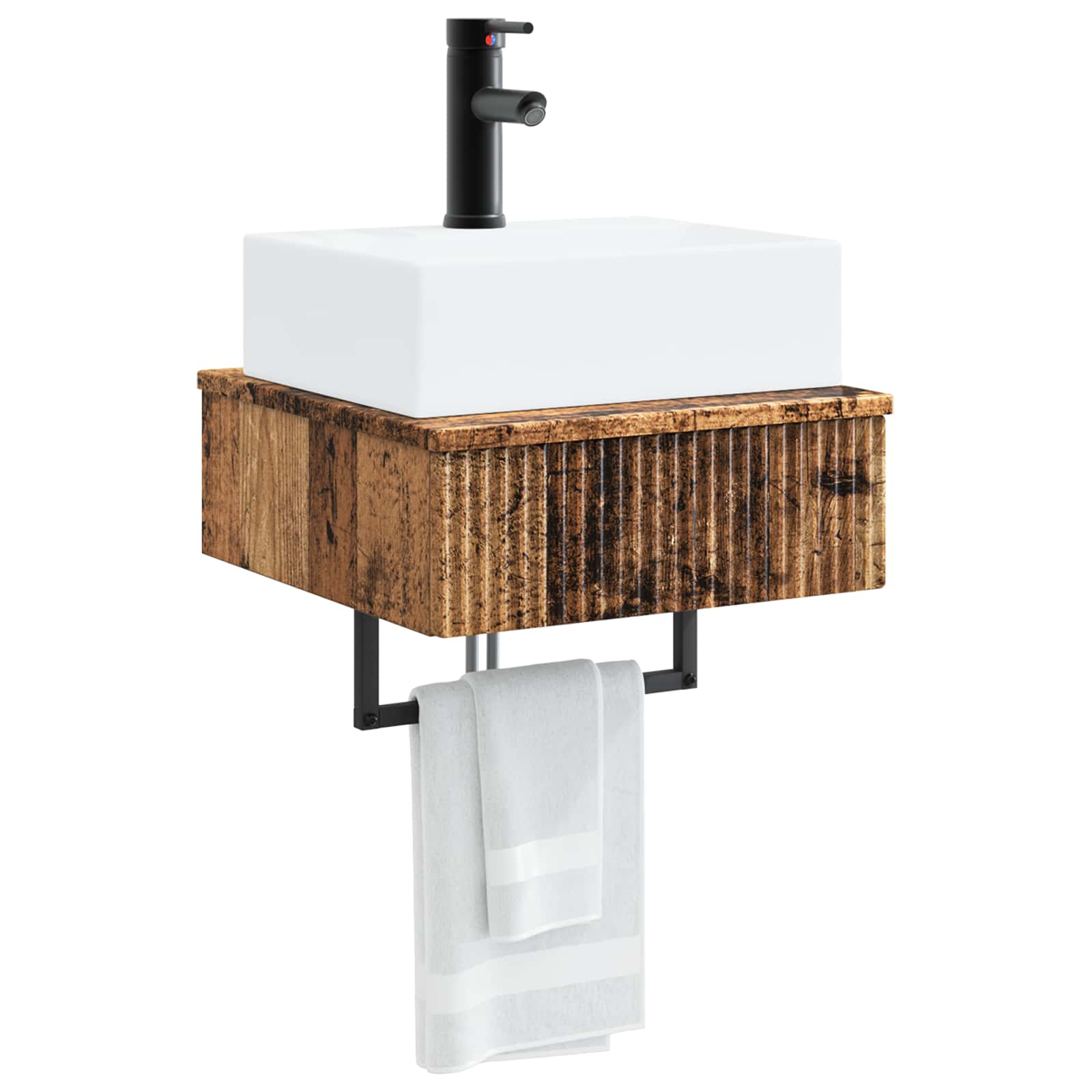 Lavabo da Parete Legno antico 40 x 41 x 39 cm | homemem39
