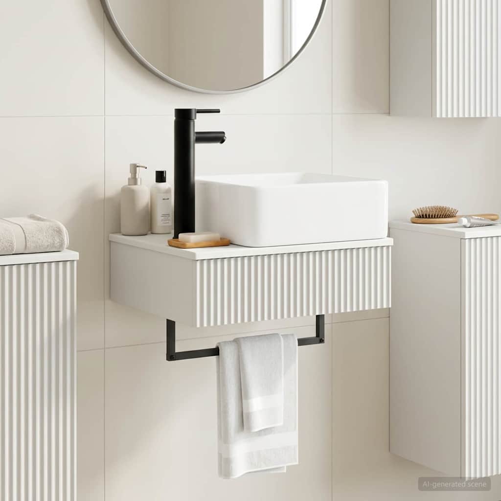 Lavabo da Parete Bianco 53 x 35 x 39 cm Legno ingegnerizzato | homemem39