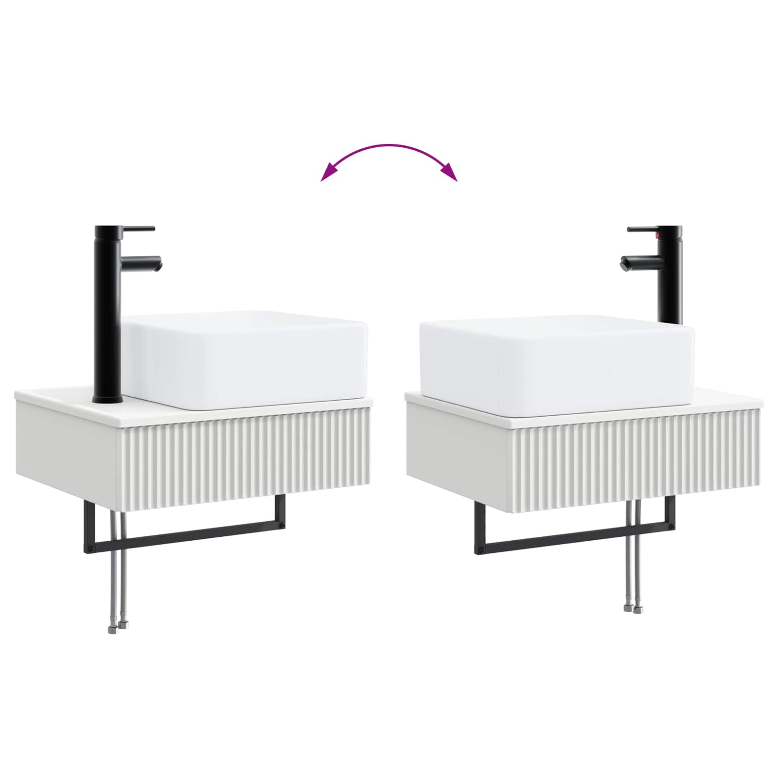Lavabo da Parete Bianco 53 x 35 x 39 cm Legno ingegnerizzato | homemem39