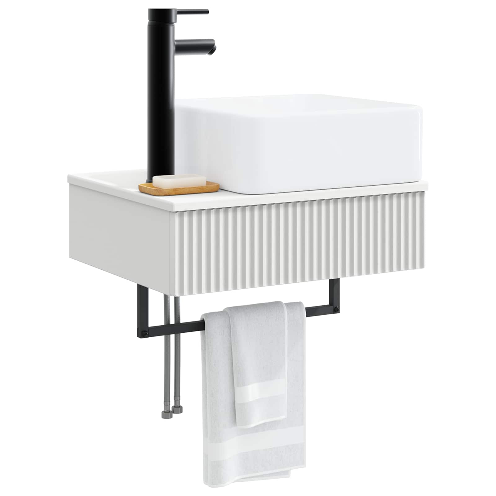 Lavabo da Parete Bianco 53 x 35 x 39 cm Legno ingegnerizzato | homemem39