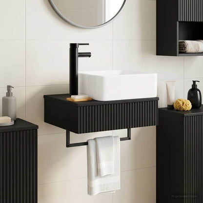 Lavabo da Parete Nero 53 x 35 x 39 cm Legno ingegnerizzato | homemem39