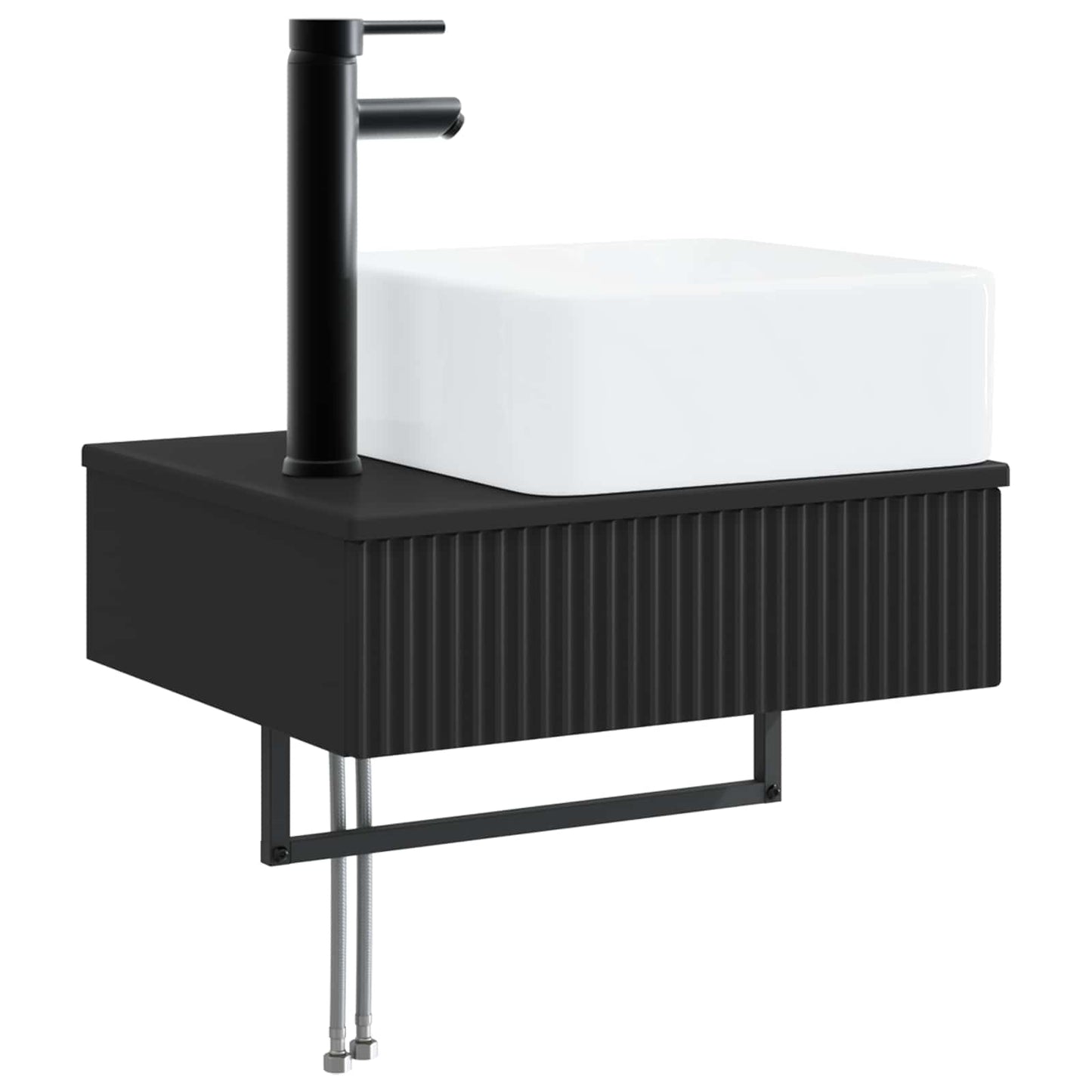 Lavabo da Parete Nero 53 x 35 x 39 cm Legno ingegnerizzato | homemem39