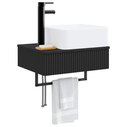 Lavabo da Parete Nero 53 x 35 x 39 cm Legno ingegnerizzato | homemem39