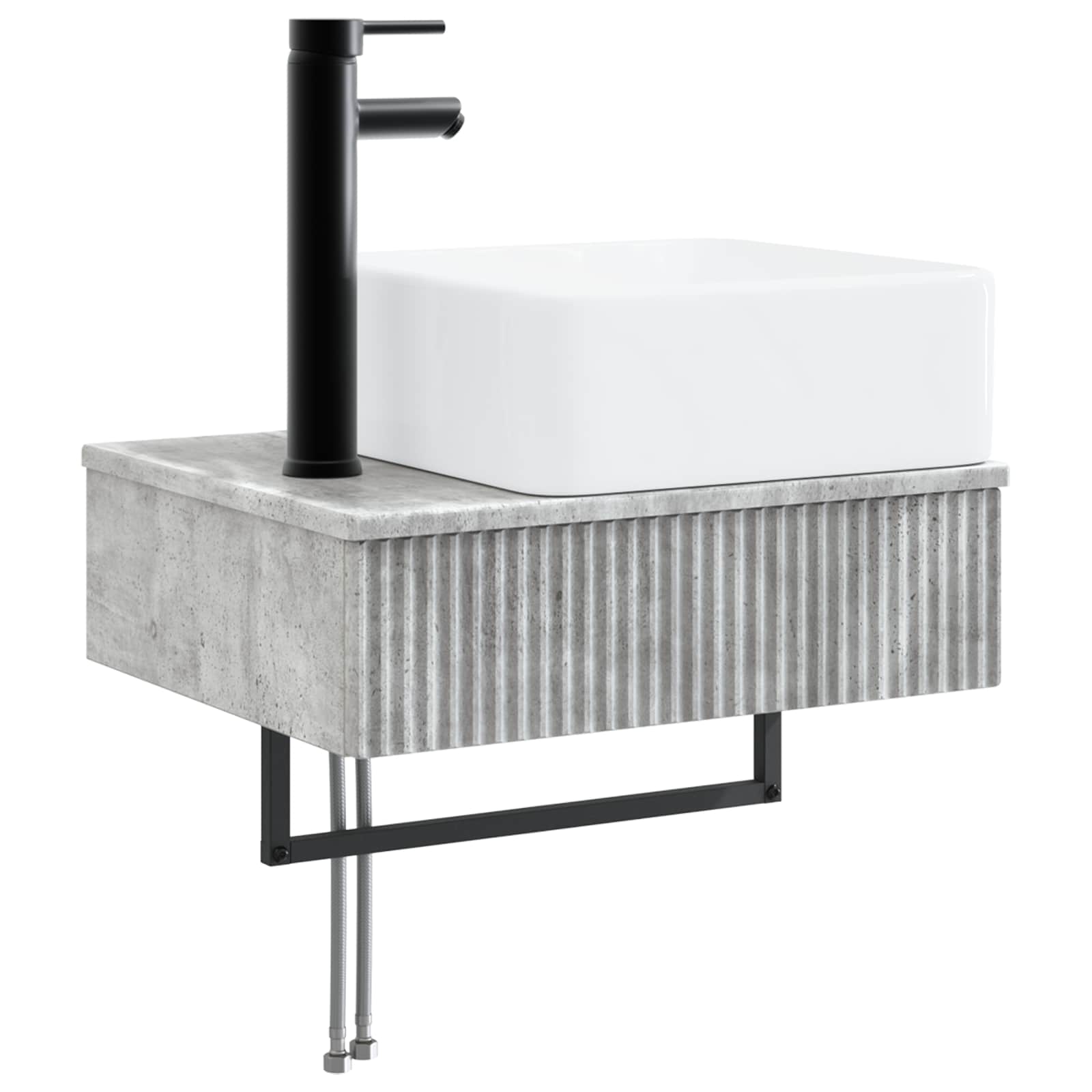 Lavabo da Parete Grigio Cemento 53 x 35 x 39 cm | homemem39