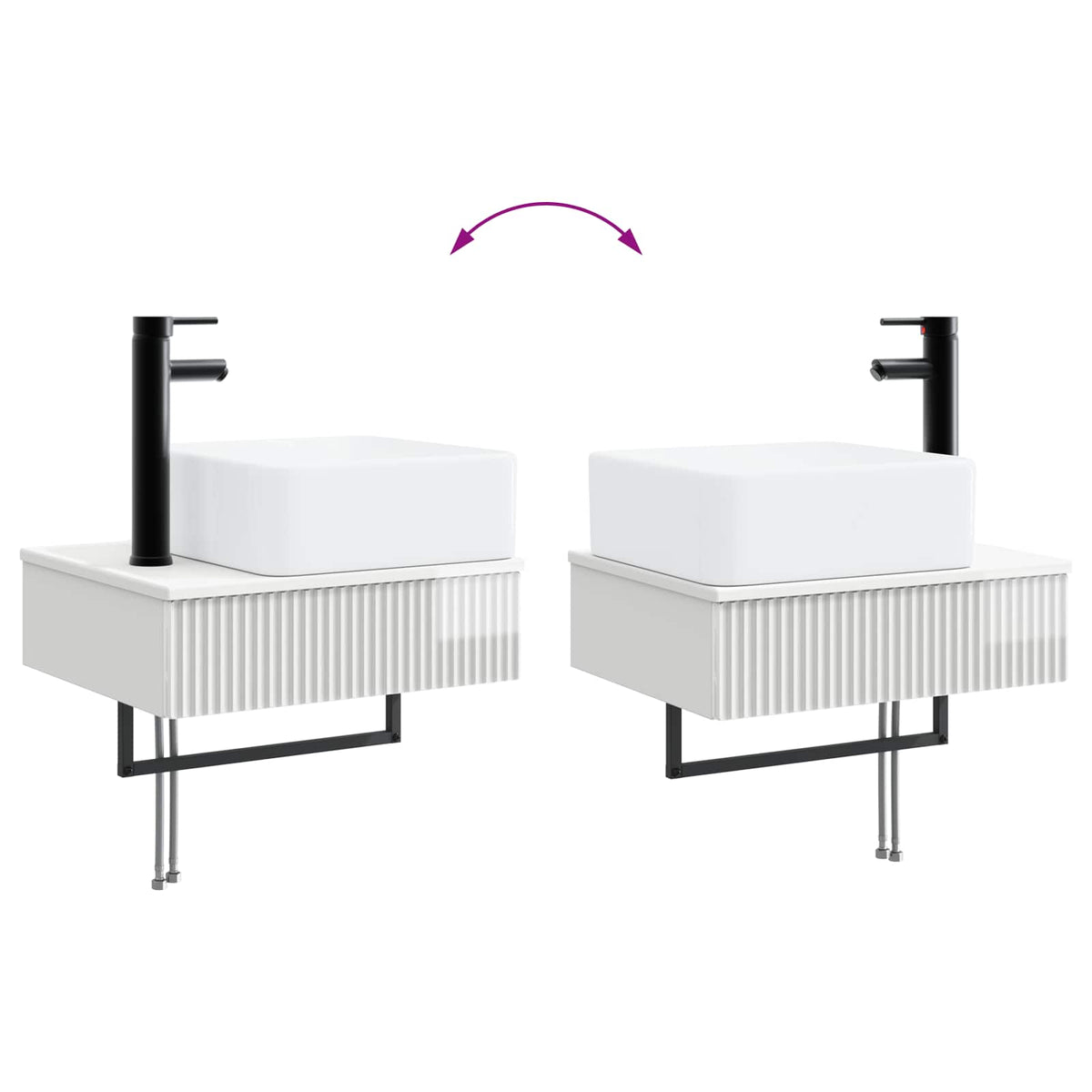 Lavabo da Parete Bianco Lucido 53 x 35 x 39 cm | homemem39