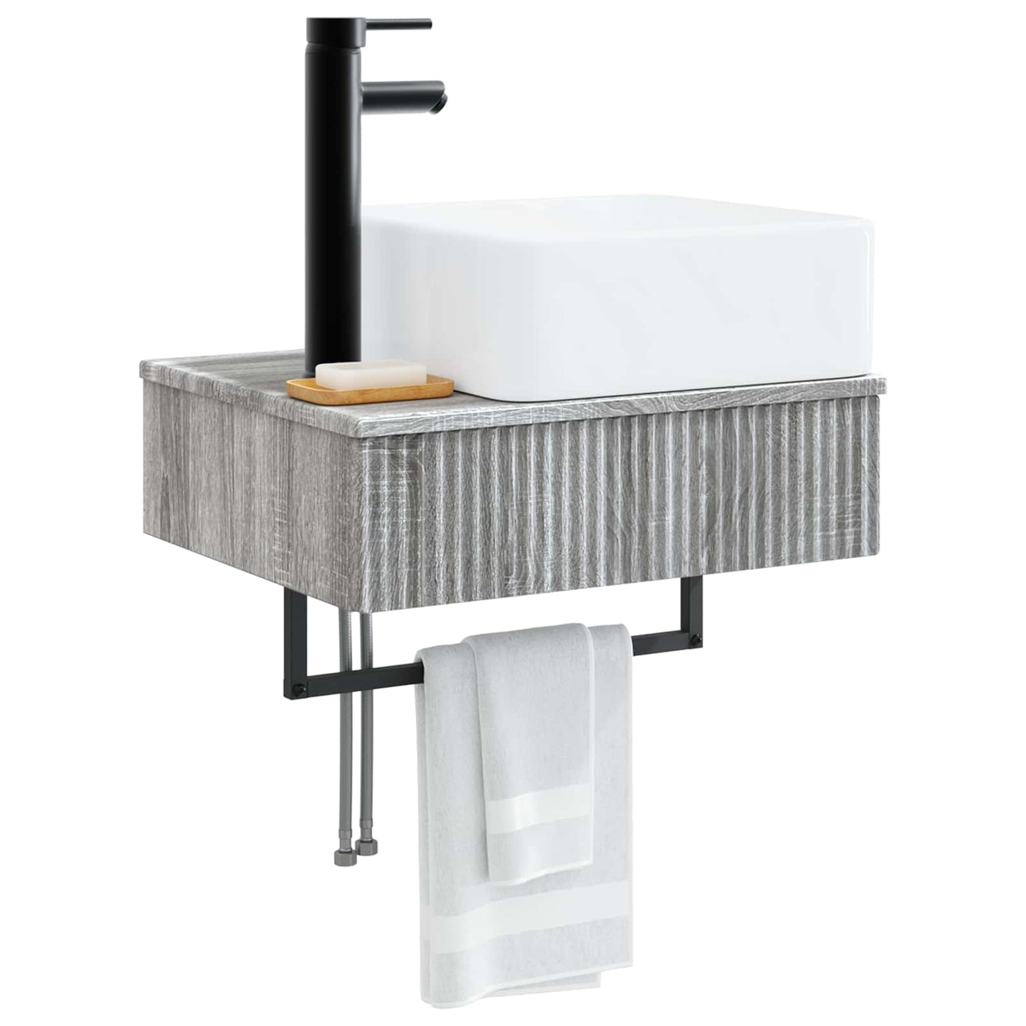 Lavabo da Parete Sonoma grigio 53 x 35 x 39 cm | homemem39