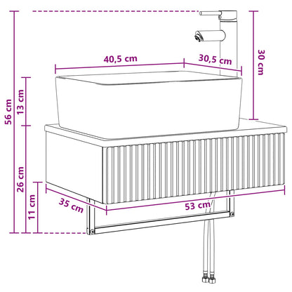 Lavabo da Parete Sonoma grigio 53 x 35 x 39 cm | homemem39