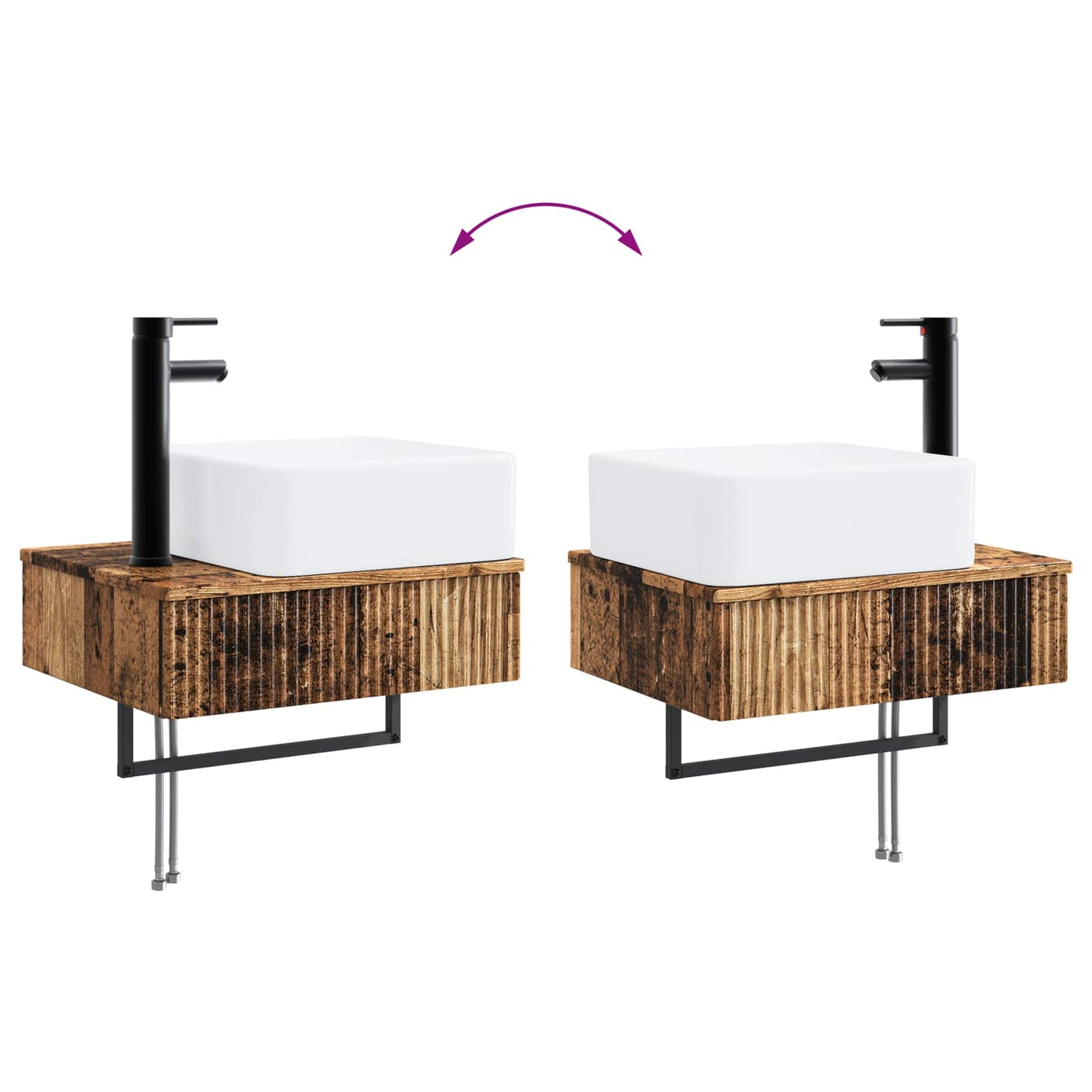 Lavabo da Parete Legno antico 53 x 35 x 39 cm | homemem39