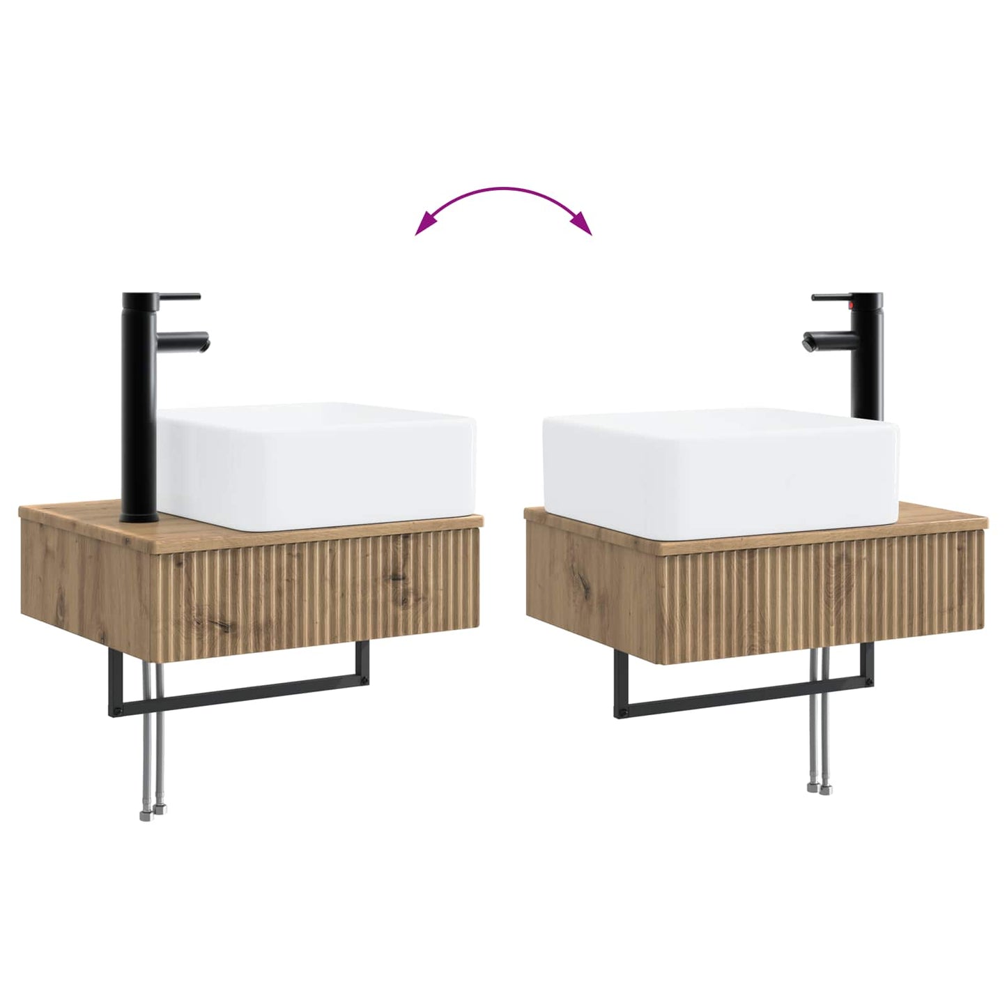 Lavabo da Parete Rovere Artigianale 53 x 35 x 39 cm | homemem39