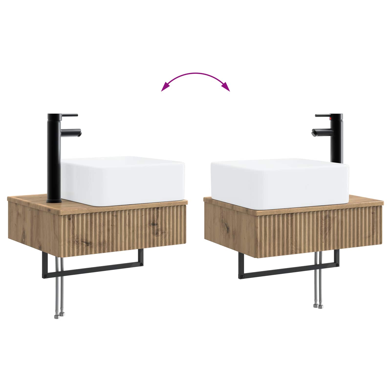 Lavabo da Parete Rovere Artigianale 53 x 35 x 39 cm | homemem39