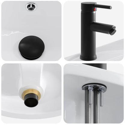 Lavabo da bagno Nero Opaco 59 x 35 x 21 cm Metallo | homemem39