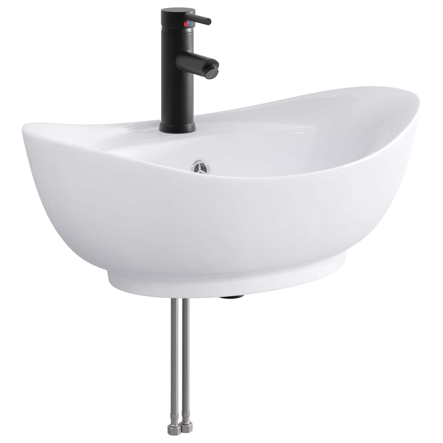Lavabo da bagno Nero Opaco 59 x 35 x 21 cm Metallo | homemem39