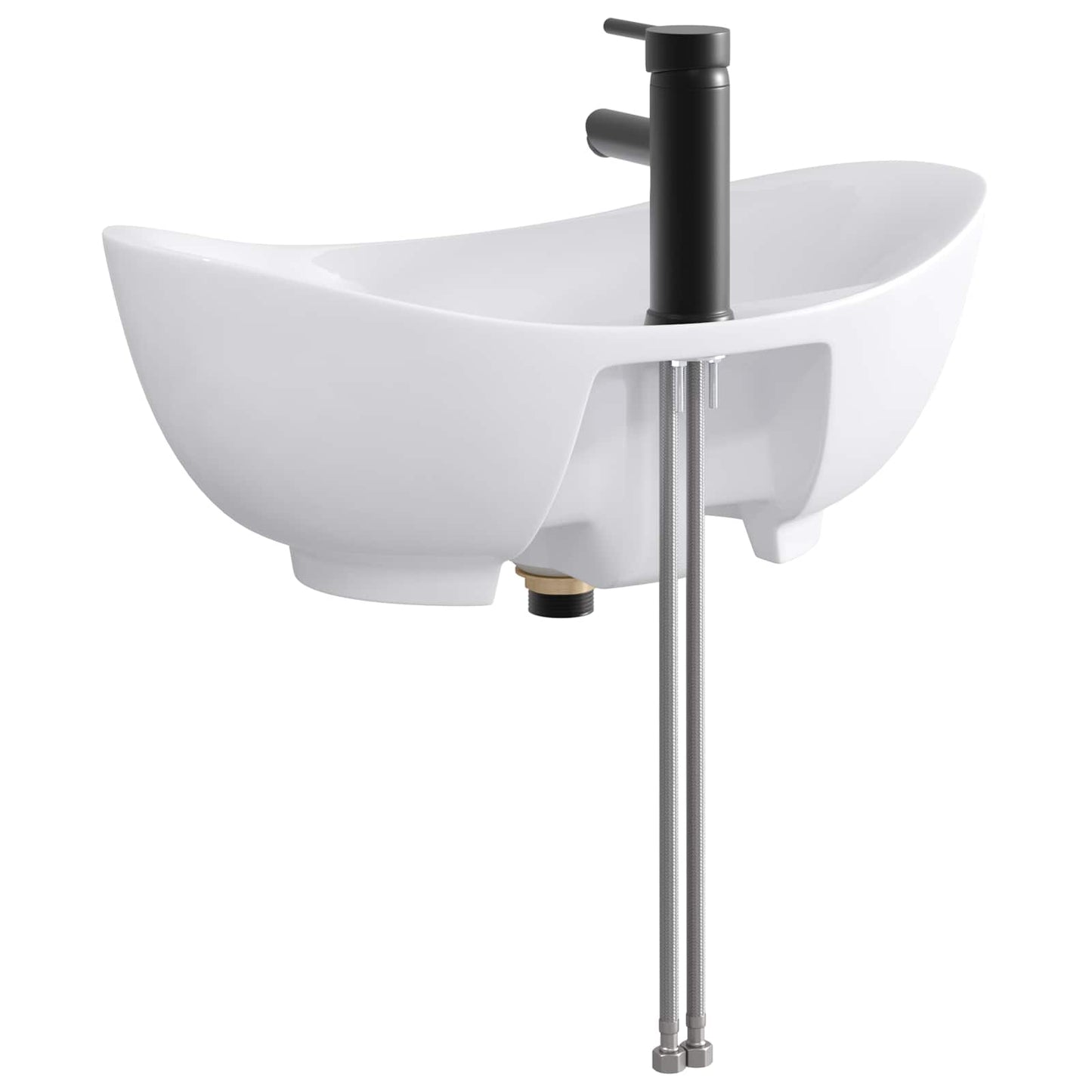 Lavabo da bagno Nero Opaco 59 x 35 x 21 cm Metallo | homemem39