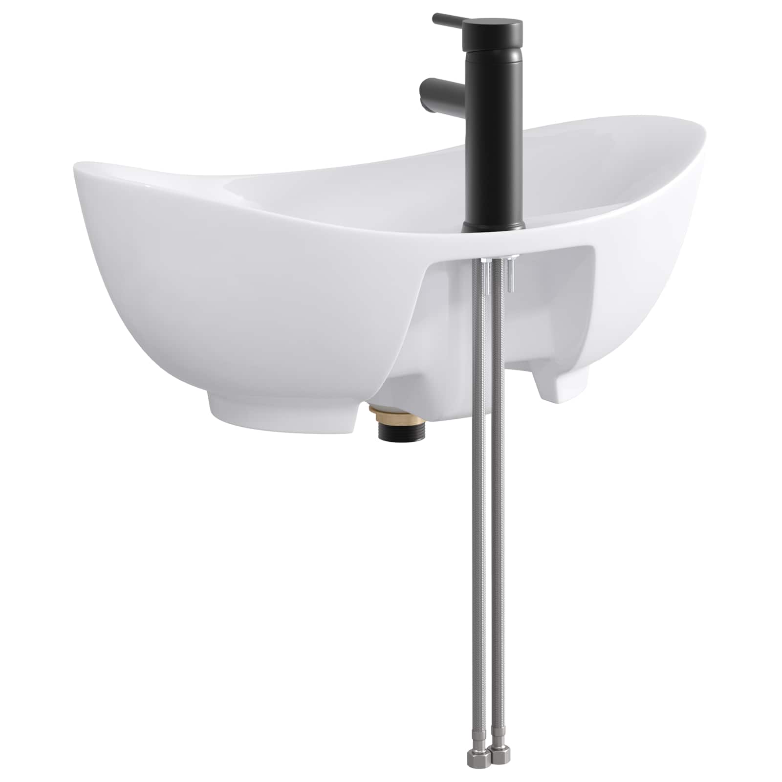 Lavabo da bagno Nero Opaco 59 x 35 x 21 cm Metallo | homemem39