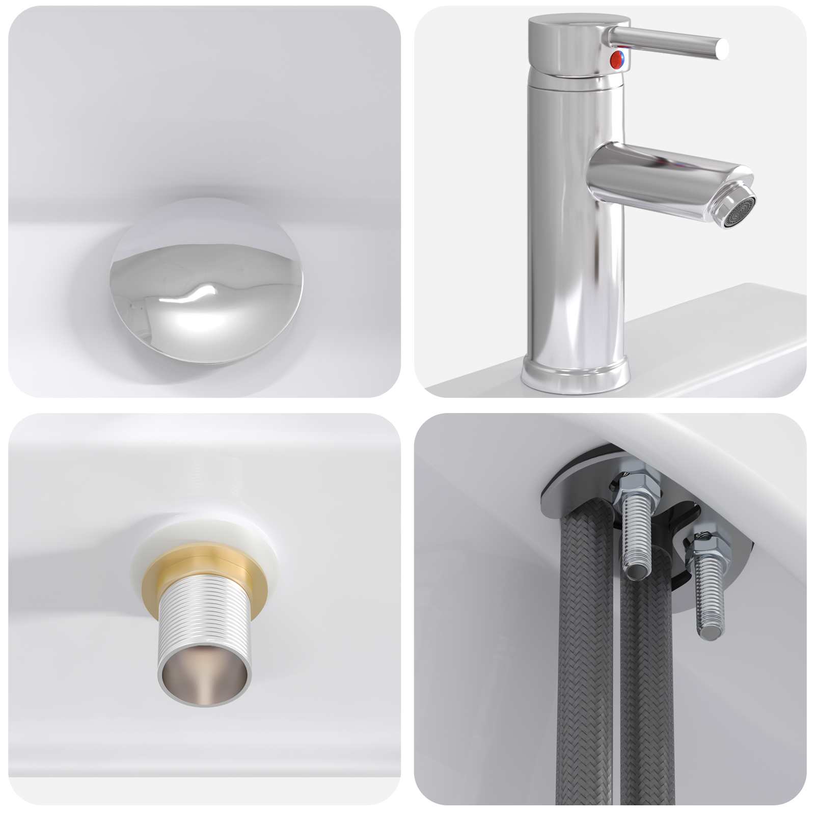 Lavabo da bagno Cromato 39 x 30,5 x 12,5 cm Metallo | homemem39