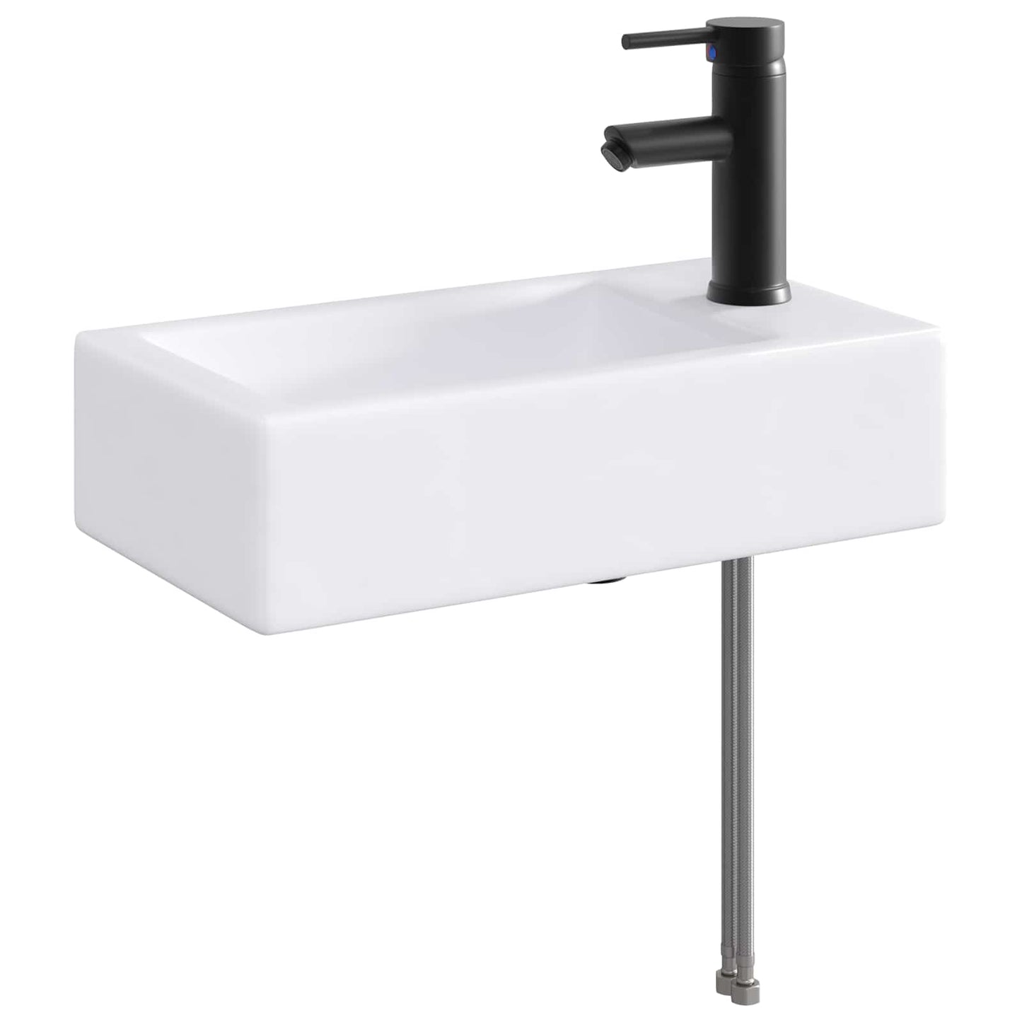 Lavabo da bagno Nero Opaco 45,5 x 25,5 x 13 cm Metallo | homemem39