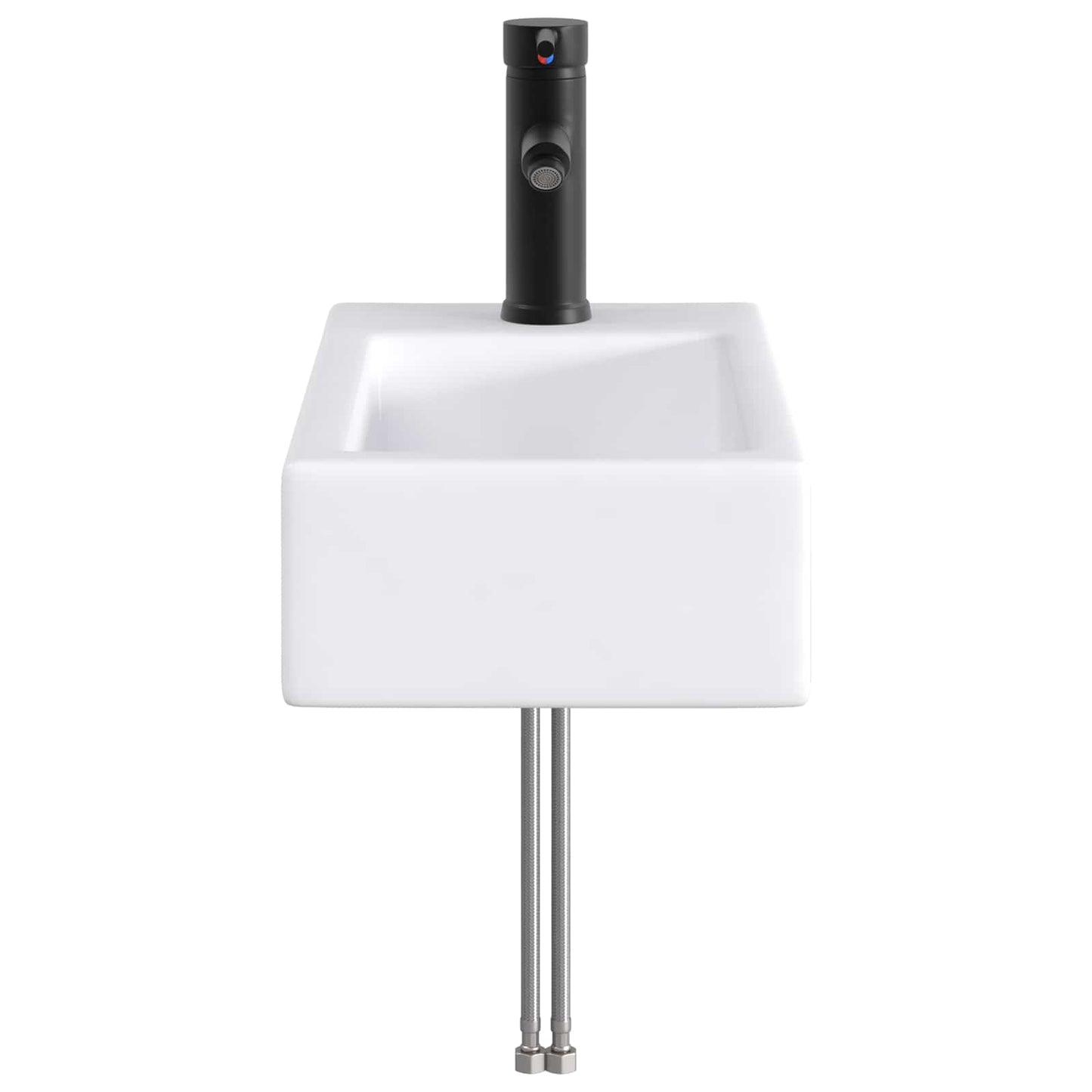 Lavabo da bagno Nero Opaco 45,5 x 25,5 x 13 cm Metallo | homemem39