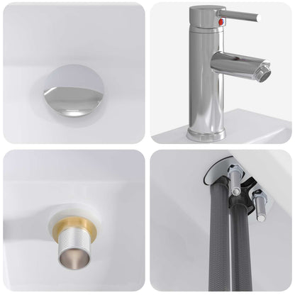 Lavabo da bagno Cromato 45,5 x 25,5 x 13 cm Metallo | homemem39