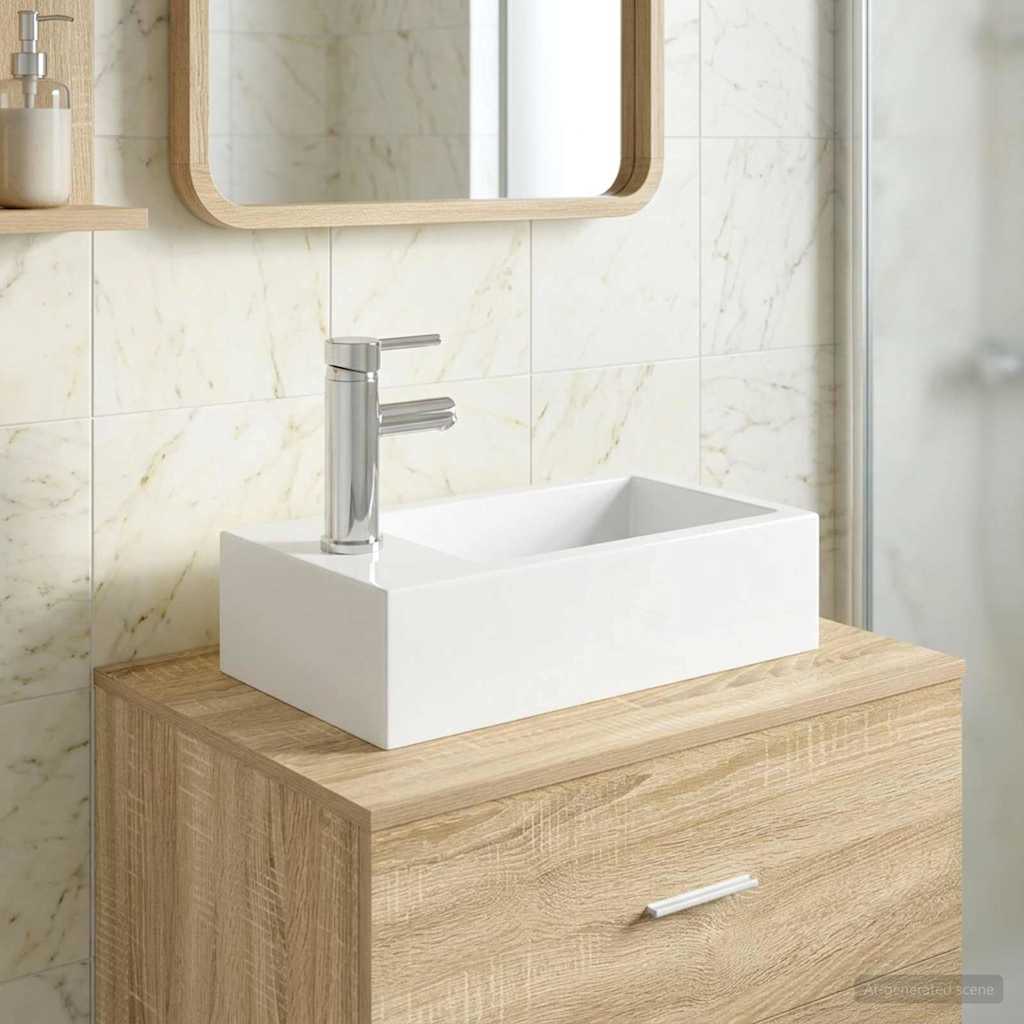 Lavabo da bagno Cromato 45,5 x 25,5 x 13 cm Metallo | homemem39