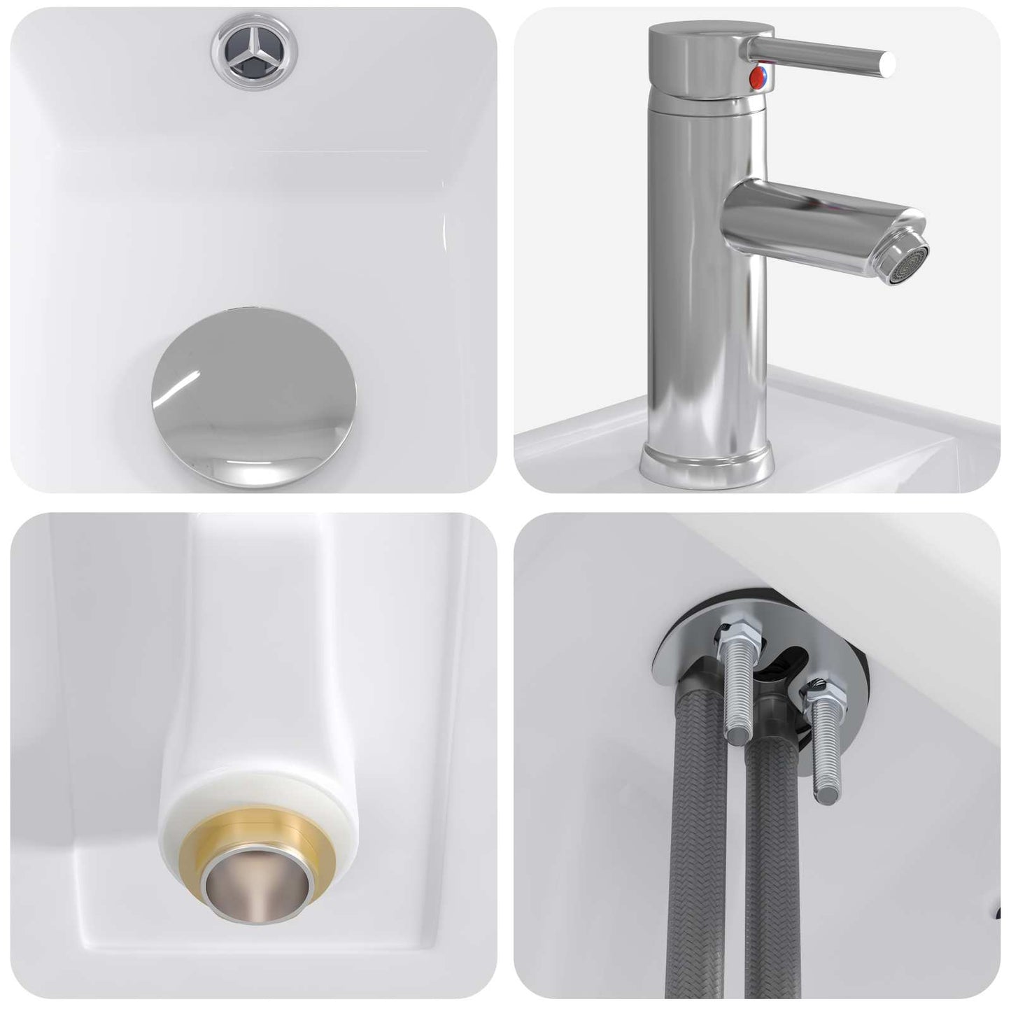 Lavabo da bagno Cromato 40,5 x 22,5 x 11,5 cm Metallo | homemem39