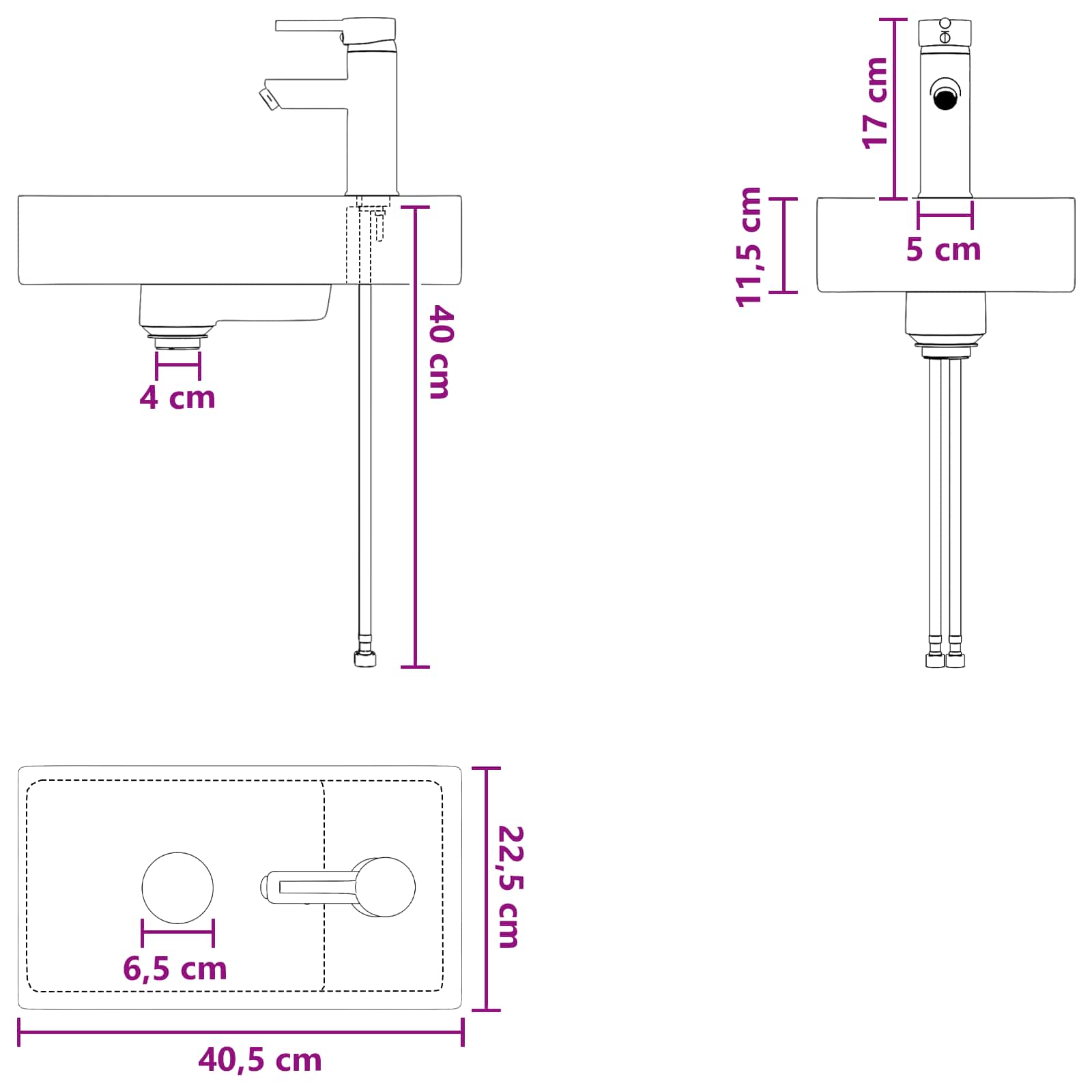 Lavabo da bagno Cromato 40,5 x 22,5 x 11,5 cm Metallo | homemem39