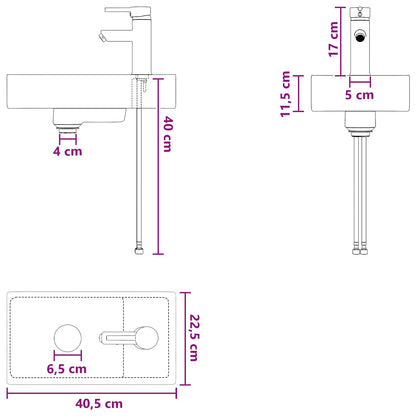 Lavabo da bagno Cromato 40,5 x 22,5 x 11,5 cm Metallo | homemem39