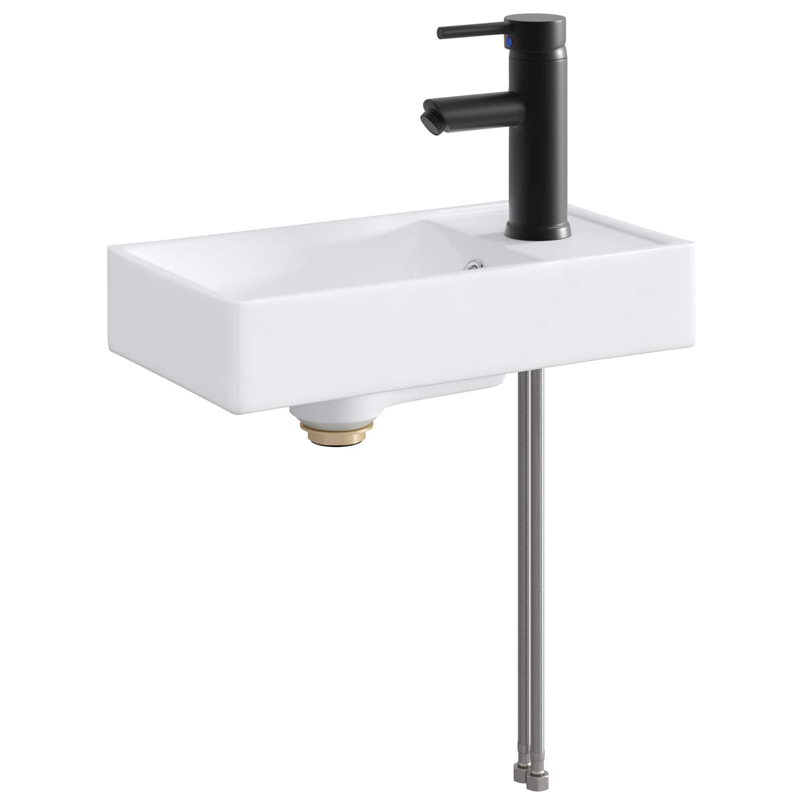 Lavabo da bagno Nero Opaco 40,5 x 22,5 x 11,5 cm Metallo | homemem39