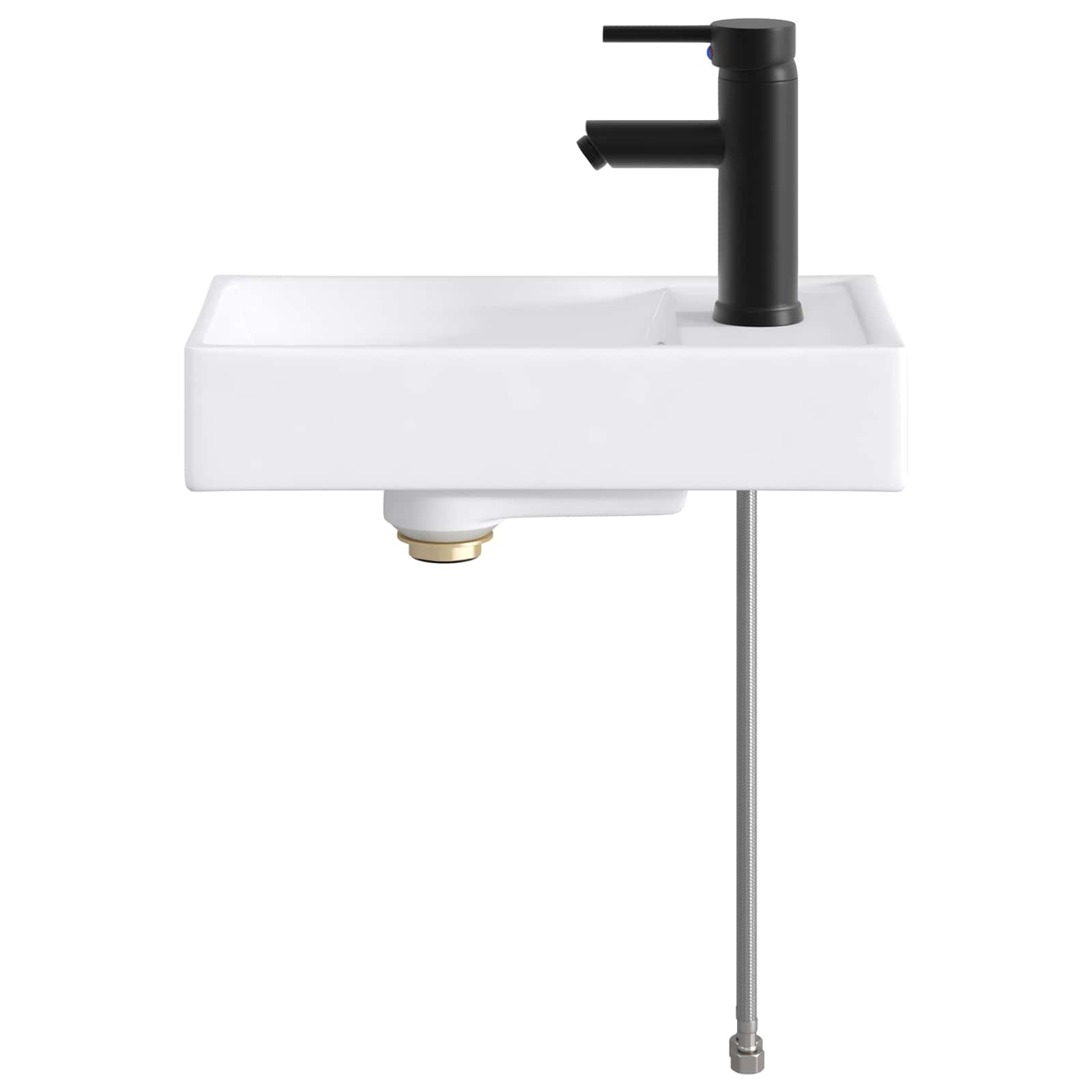 Lavabo da bagno Nero Opaco 40,5 x 22,5 x 11,5 cm Metallo | homemem39