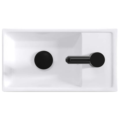 Lavabo da bagno Nero Opaco 40,5 x 22,5 x 11,5 cm Metallo | homemem39