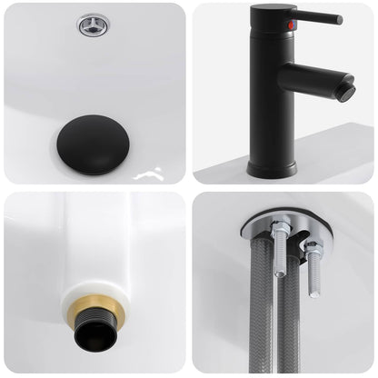 Lavabo da bagno Nero Opaco 42 x 40 x 16,5 cm Metallo | homemem39