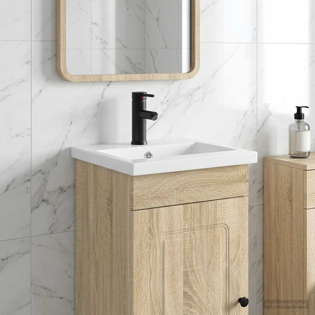 Lavabo da bagno Nero Opaco 42 x 40 x 16,5 cm Metallo | homemem39