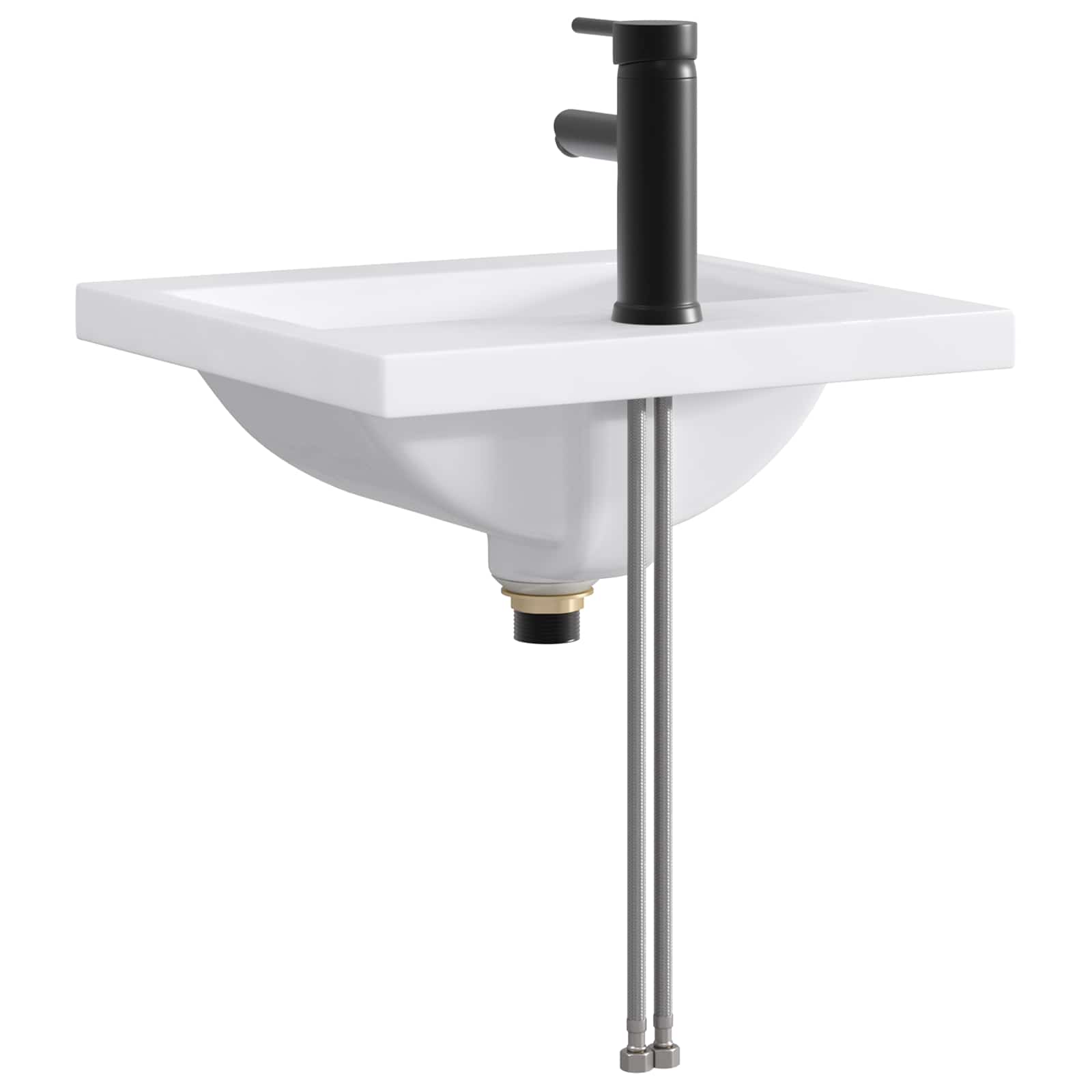 Lavabo da bagno Nero Opaco 42 x 40 x 16,5 cm Metallo | homemem39