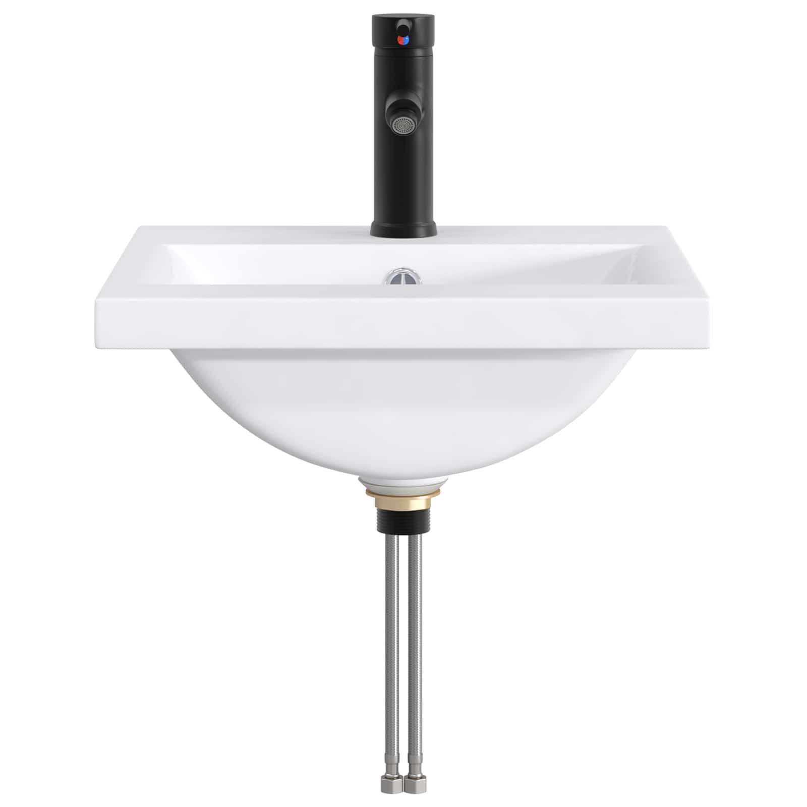 Lavabo da bagno Nero Opaco 42 x 40 x 16,5 cm Metallo | homemem39