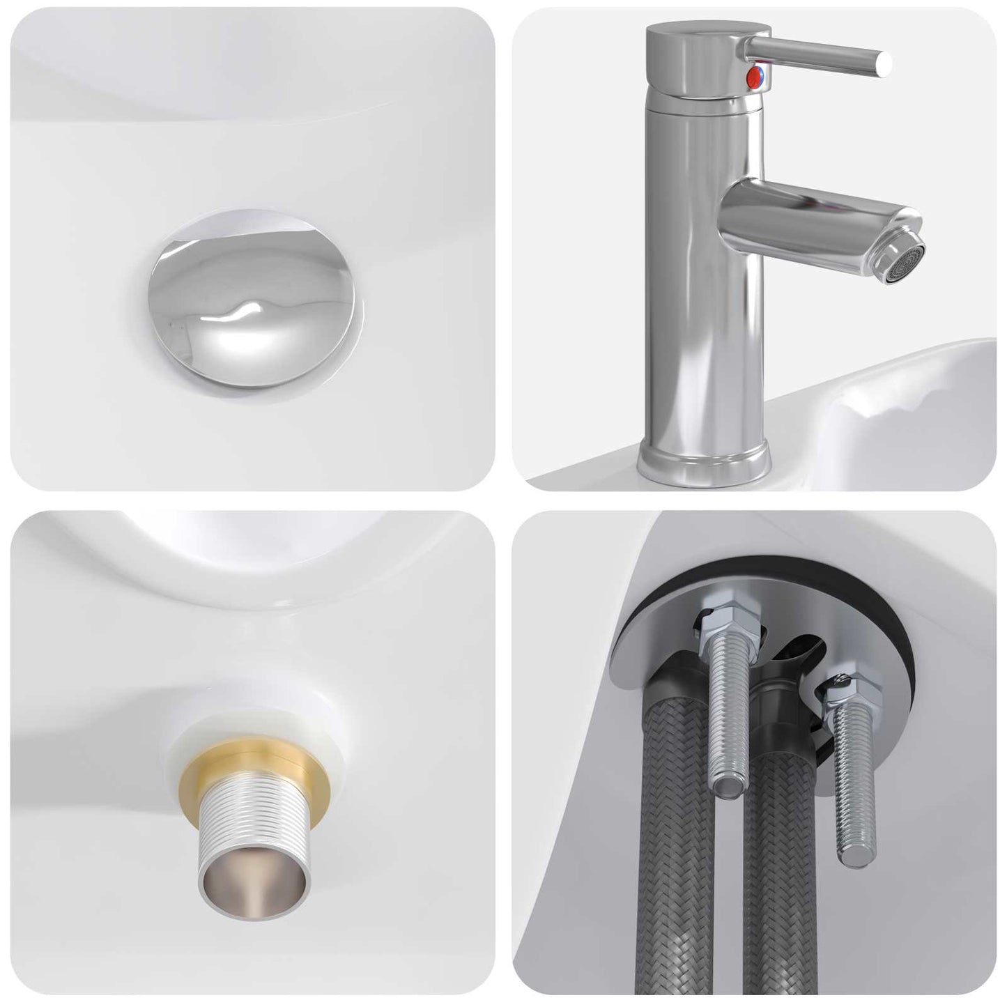 Lavabo da bagno Cromato 48,5 x 37,5 x 13 cm Metallo | homemem39