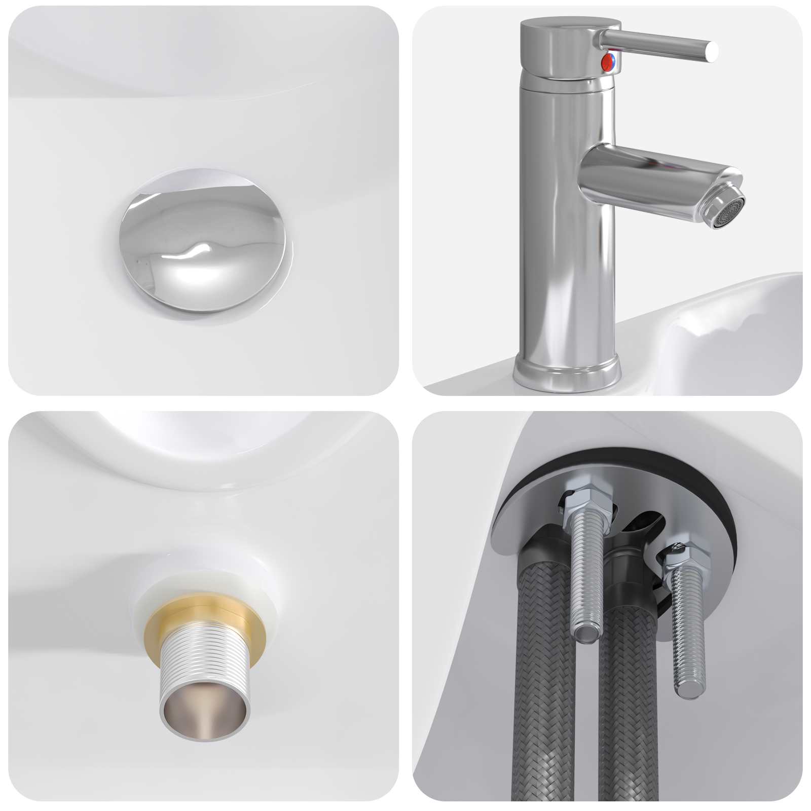 Lavabo da bagno Cromato 48,5 x 37,5 x 13 cm Metallo | homemem39