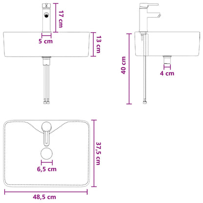 Lavabo da bagno Cromato 48,5 x 37,5 x 13 cm Metallo | homemem39