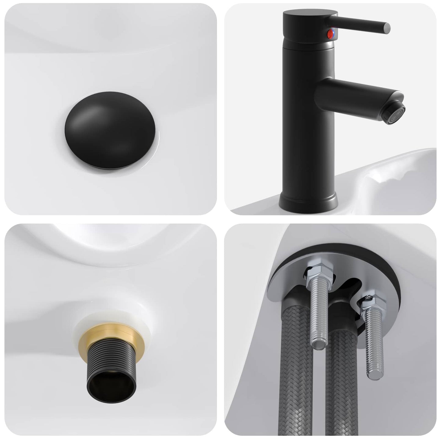 Lavabo da bagno Nero Opaco 48,5 x 37,5 x 13 cm Metallo | homemem39