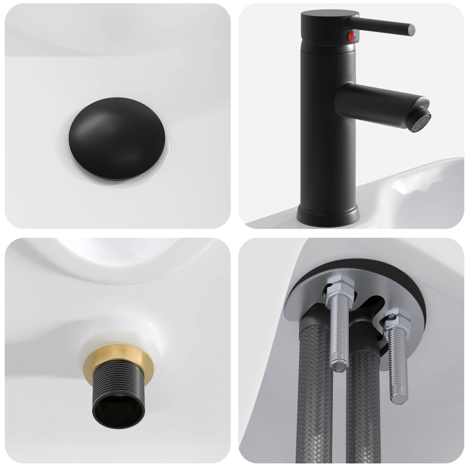 Lavabo da bagno Nero Opaco 48,5 x 37,5 x 13 cm Metallo | homemem39