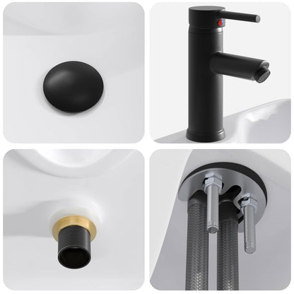 Lavabo da bagno Nero Opaco 48,5 x 37,5 x 13 cm Metallo | homemem39