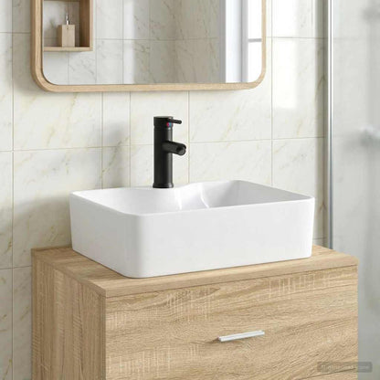 Lavabo da bagno Nero Opaco 48,5 x 37,5 x 13 cm Metallo | homemem39