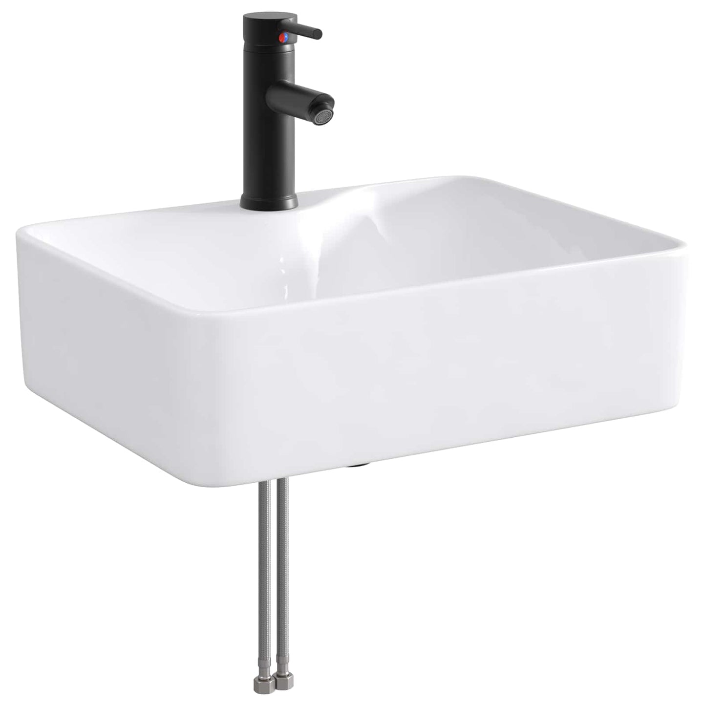 Lavabo da bagno Nero Opaco 48,5 x 37,5 x 13 cm Metallo | homemem39