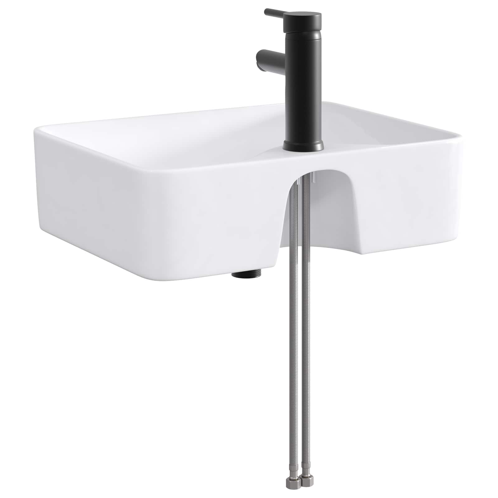 Lavabo da bagno Nero Opaco 48,5 x 37,5 x 13 cm Metallo | homemem39
