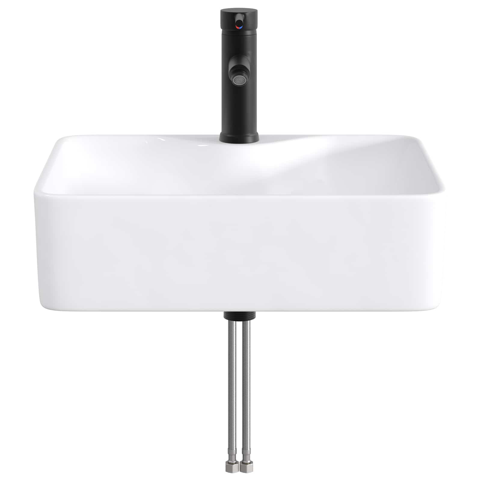 Lavabo da bagno Nero Opaco 48,5 x 37,5 x 13 cm Metallo | homemem39