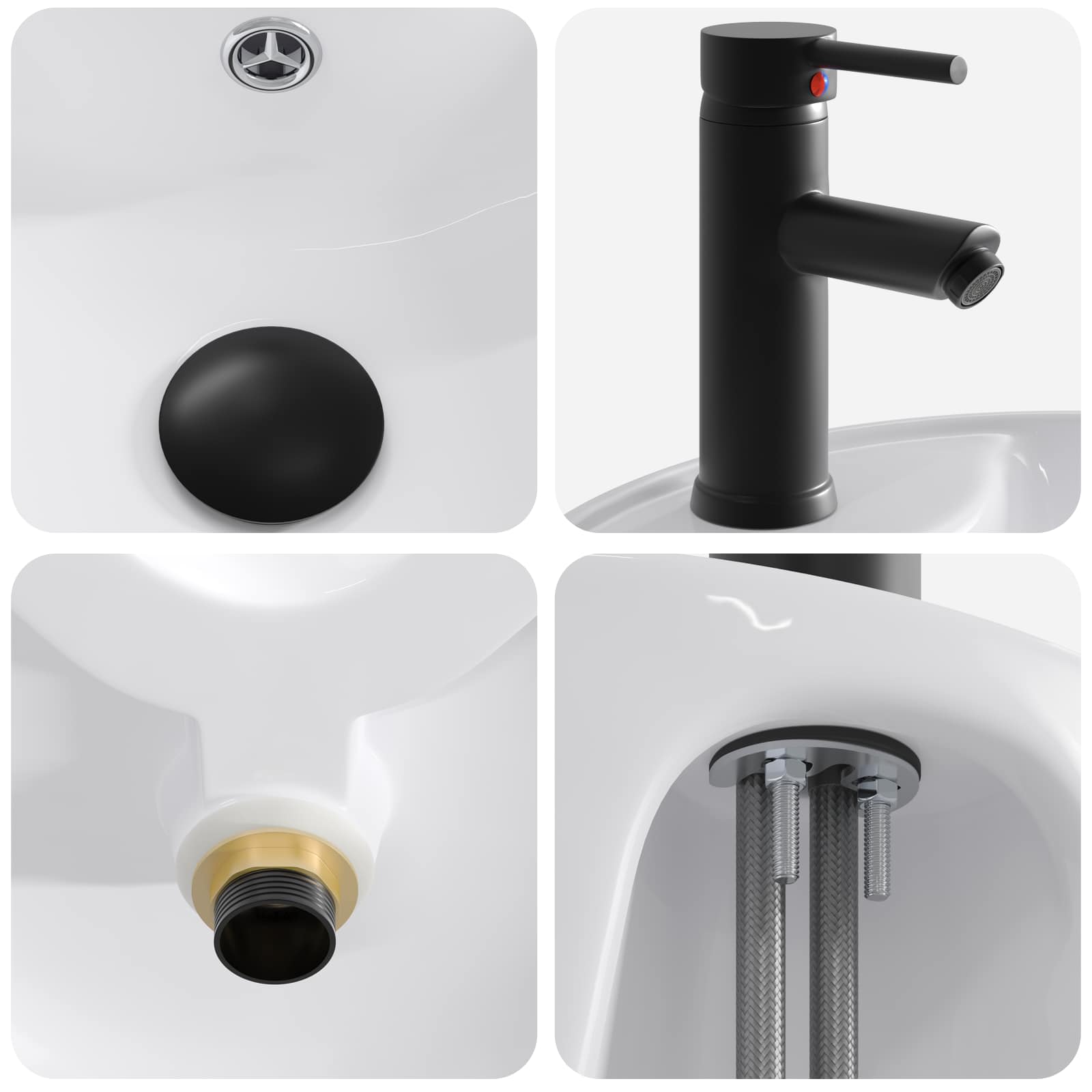 Lavabo da bagno Nero Opaco 40,5 x 40,5 x 15 cm Metallo | homemem39