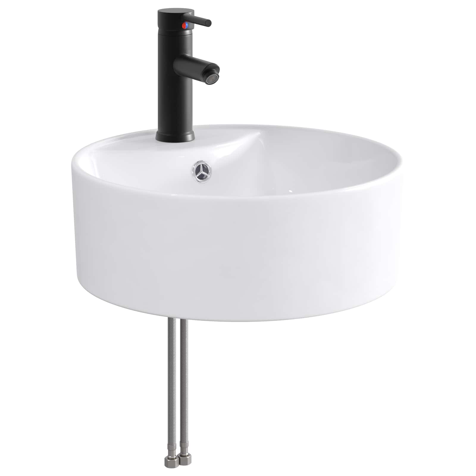 Lavabo da bagno Nero Opaco 40,5 x 40,5 x 15 cm Metallo | homemem39