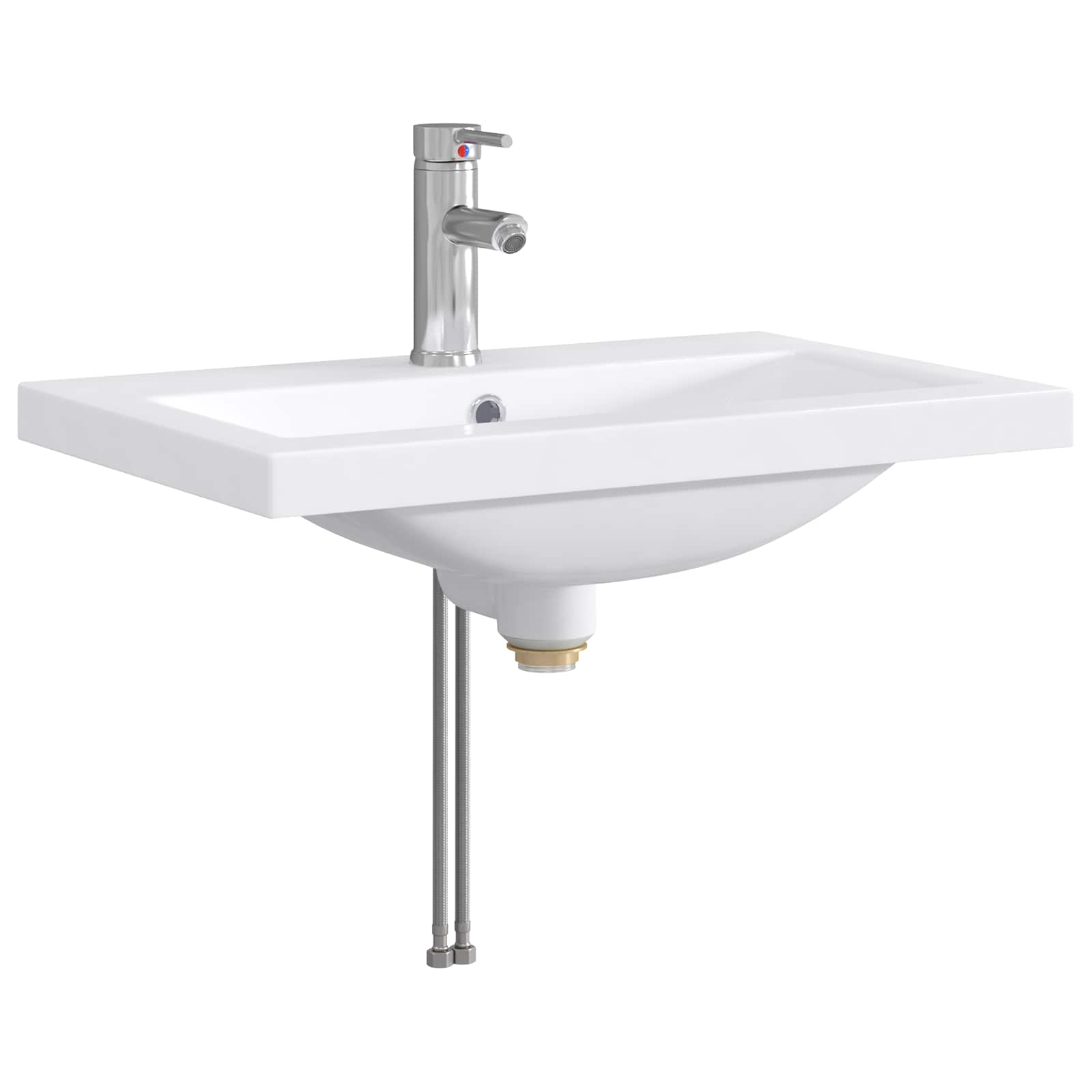 Lavabo da bagno Cromato 61 x 40 x 16,5 cm Metallo | homemem39