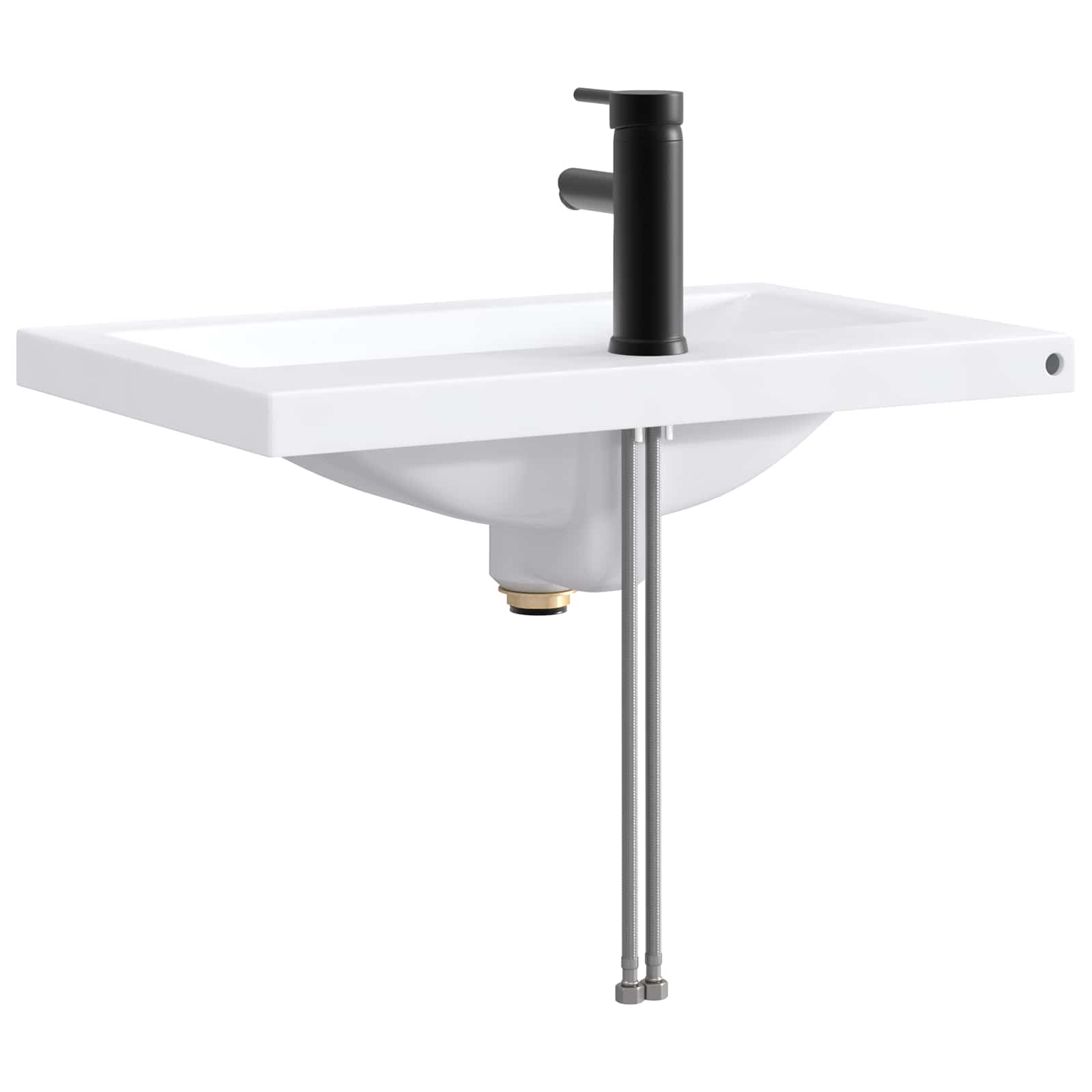Lavabo da bagno Nero Opaco 61 x 40 x 16,5 cm Metallo | homemem39