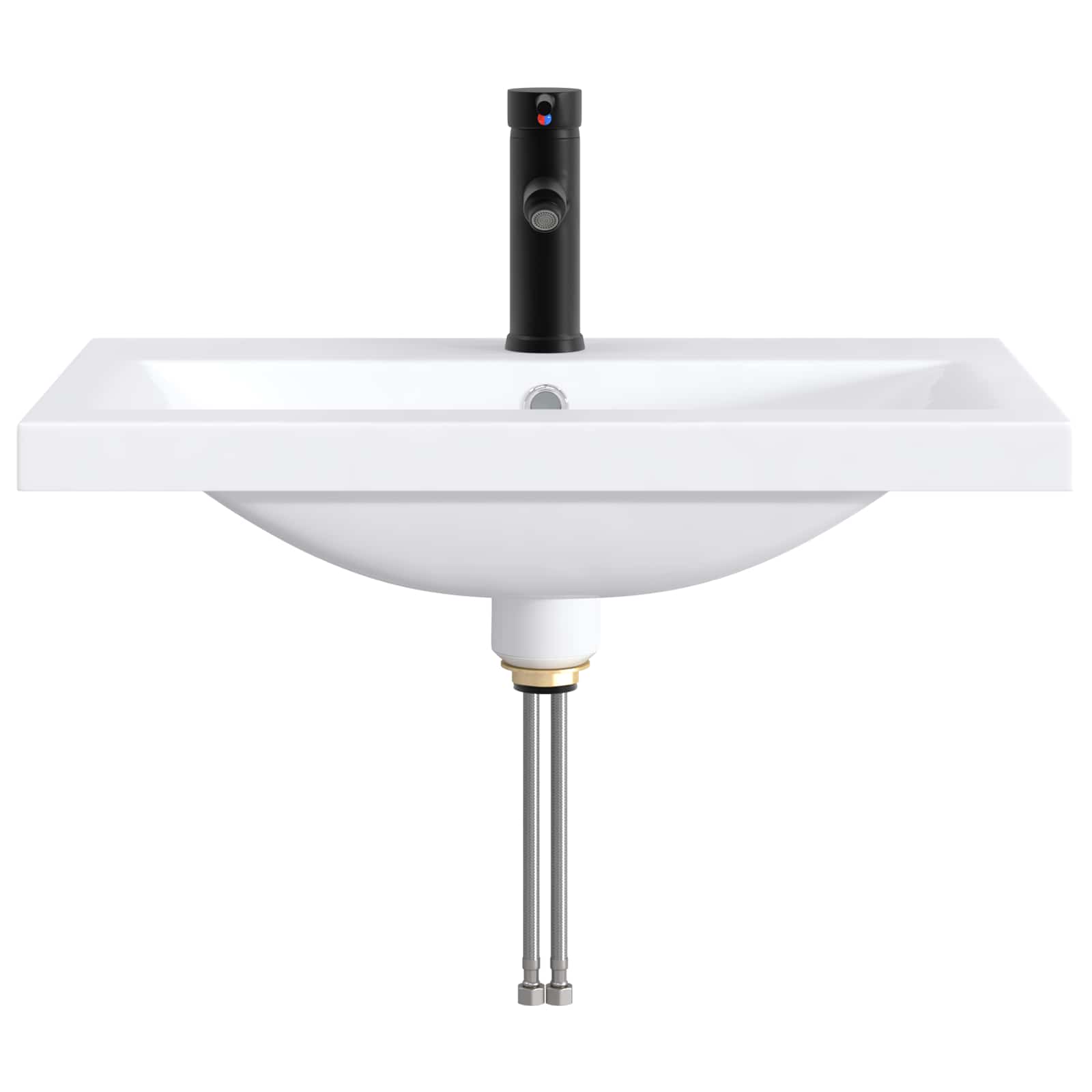 Lavabo da bagno Nero Opaco 61 x 40 x 16,5 cm Metallo | homemem39