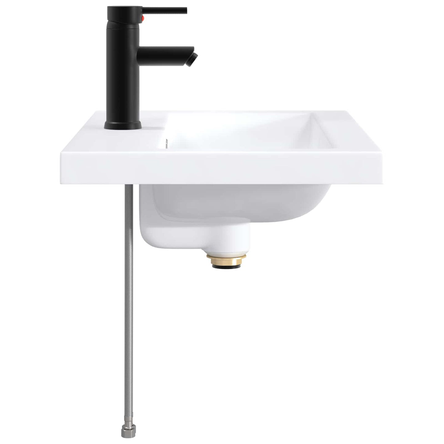 Lavabo da bagno Nero Opaco 61 x 40 x 16,5 cm Metallo | homemem39